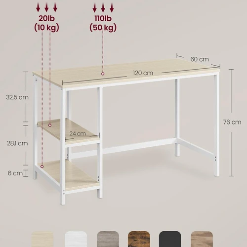 Rašomasis stalas 120x60x75cm., juodos spalvos - Darbo stalai