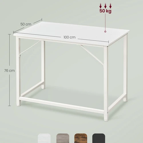 Rašomasis stalas 50x100x76cm., baltos spalvos - Darbo stalai