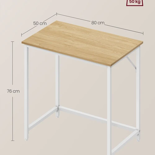 Rašomasis stalas 50x80x76cm., šviesiai rudos/baltos spalvos - Darbo stalai