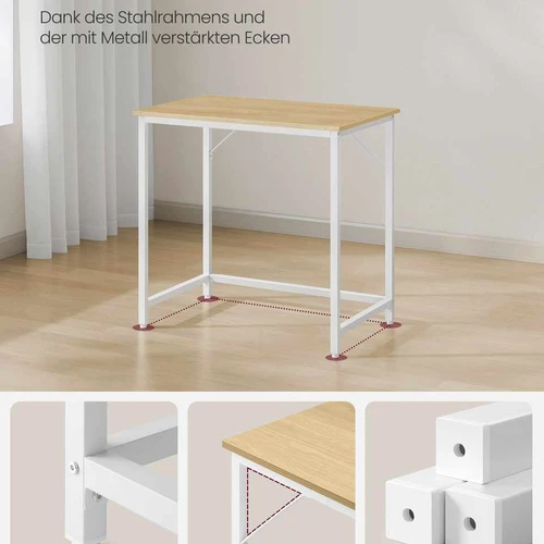 Rašomasis stalas 50x80x76cm., šviesiai rudos/baltos spalvos - Darbo stalai