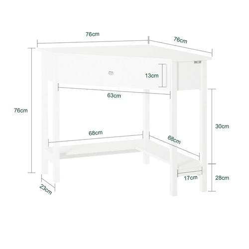 Rašomasis stalas 76x76x76cm., baltos spalvos - Darbo stalai