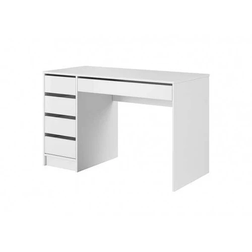 Balta blizgi rašomasis stalas – idealus darbui ir mokslui