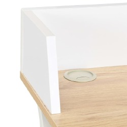 Rašomasis stalas, baltos ir natūralios spalvos, 80x50x84cm - Darbo stalai