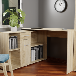 Modernus rašomasis stalas ąžuolo spalva