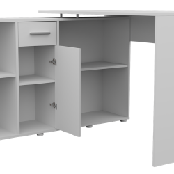 Stalas su atvira niša ir lentyna segtuvams