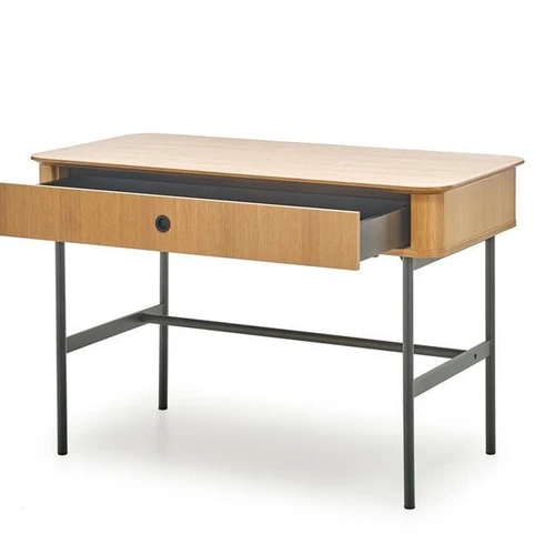 Įspūdingas rašomasis stalas natūralaus ąžuolo ir juodos spalvos