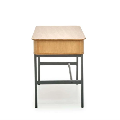 Ergonominis stalas 117x59x76 cm – natūralus ąžuolas ir juoda spalva