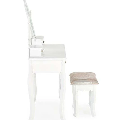Stiklo ir MDF komodos konsolė su funkcionaliu taburetu