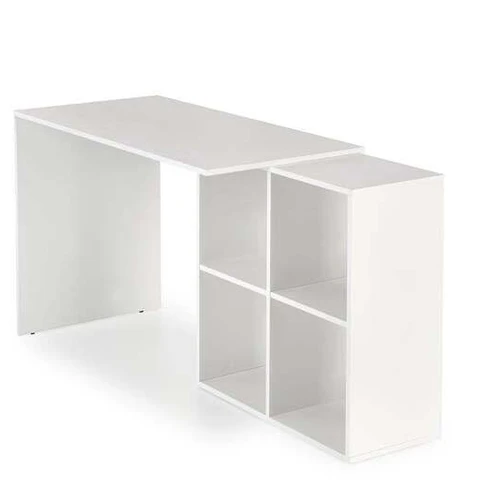 Modernus balta stalas su laminuota medžio drožlių plokšte