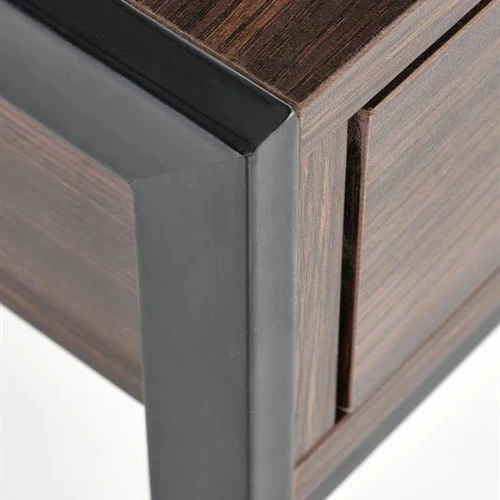 Elegantiška spintelė riešuto ir juodos spalvos