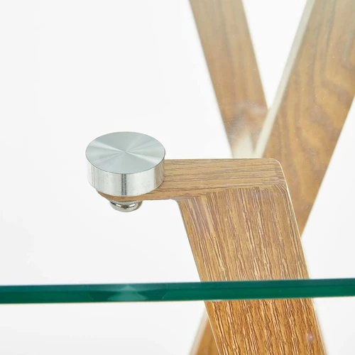 Stiklo stalas su plieno pagrindu, 120x60x76 cm