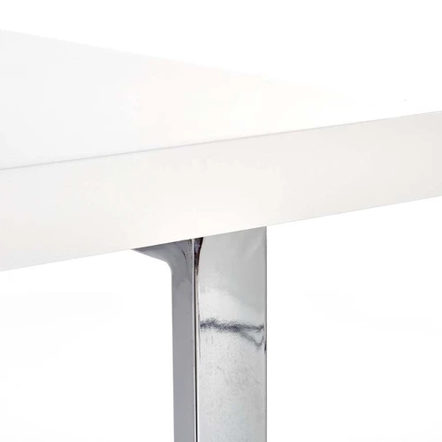 Stilingu ir patvarus stalviršis balta spalva su chromuotais elementais