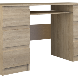 Ąžuolo spalvos rašomasis stalas su PVC apvadais