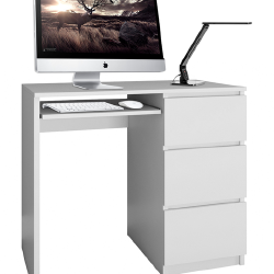 Balto spalvos rašomasis stalas su PVC apvadais