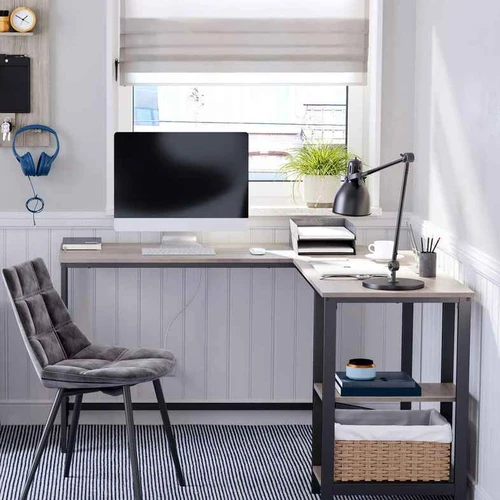 Ergonominis darbo stalas su plieno rėmu