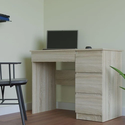 Ergonominis stalas iš MDP, ąžuolo spalva