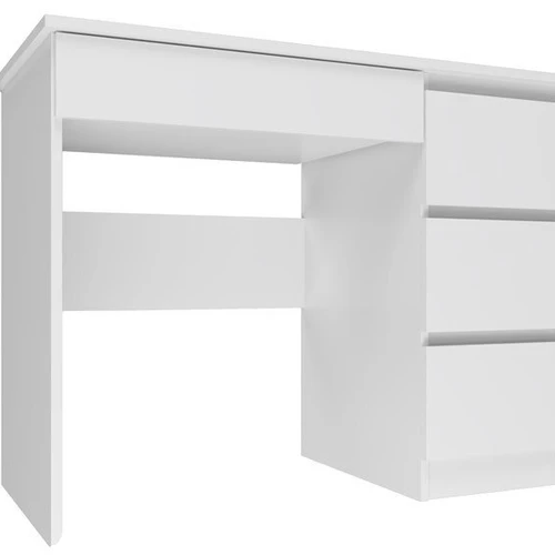 Ergonominis baltas stalas su 3 dešiniais stalčiais