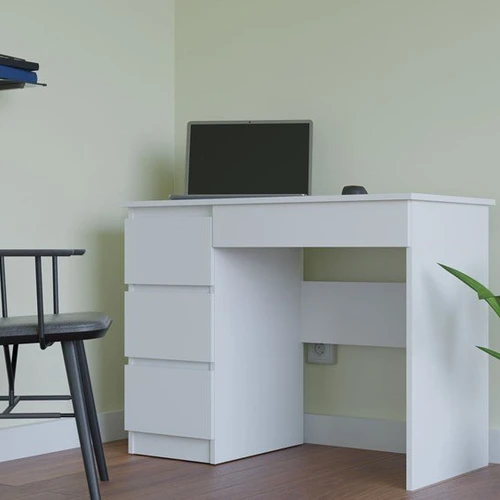 Kairinis rašomasis stalas su 3 stalčiais kairėje