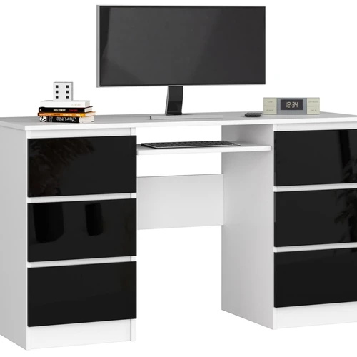 Rašomasis stalas NORE A-11, baltas/juodas