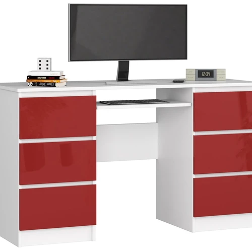 Rašomasis stalas NORE A-11, baltas/raudonas