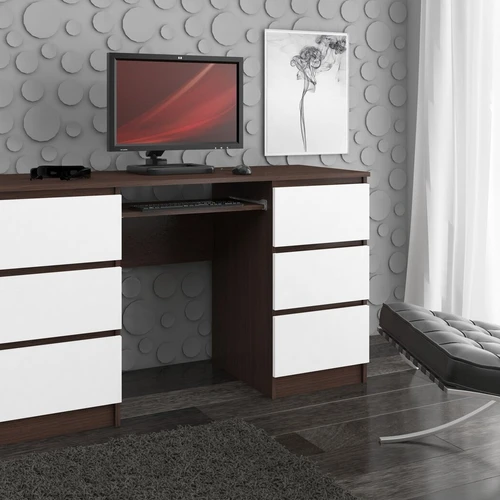 Komfortiškas stalas A-11 su klaviatūros lenta ir saugiais stalčiais