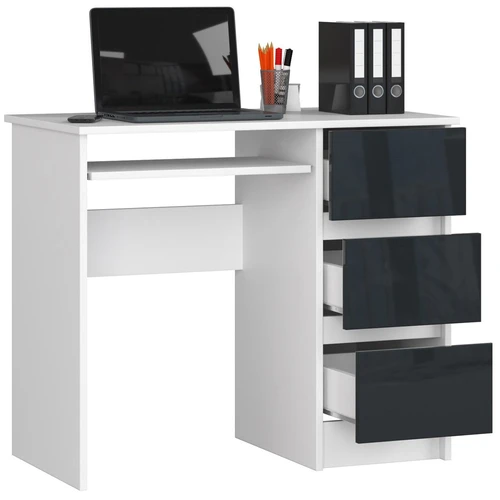 Ergonomiškas stalas su 3 stalčiais ir klaviatūros lenta