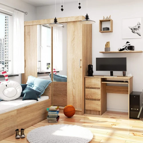 Aukštos kokybės laminuotas stalas su metaliniais kreiptuvais