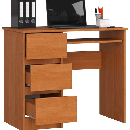 Patogus rašomasis stalas su trimis stalčiais ir ištraukiama lenta