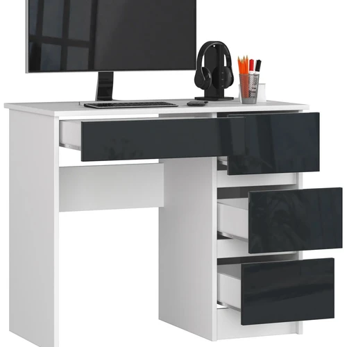 Erdvus kompiuterio stalas su 4 stalčiais vaikams