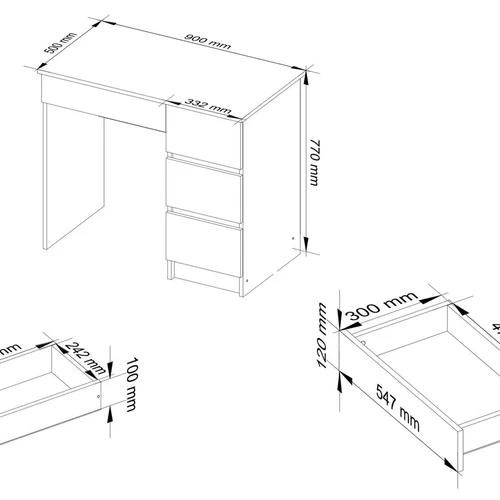 Patvarus laminuotas stalas su klaviatūros lenta