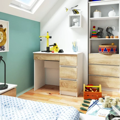 Ilgaamžiškas kompiuterinis stalas su atsparia dilimui plokšte