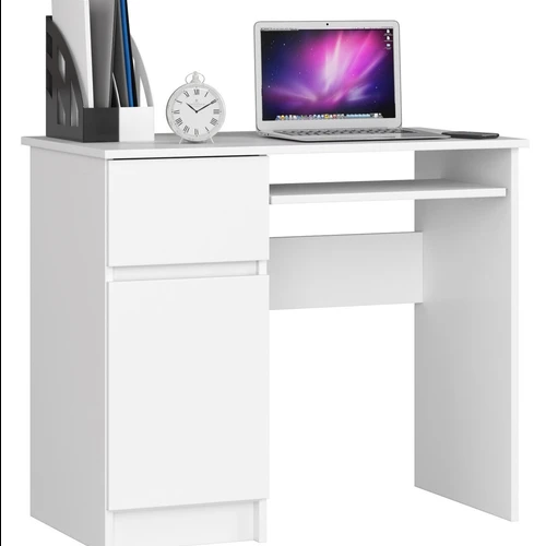 Rašomasis stalas NORE A-7, kairinis, baltas