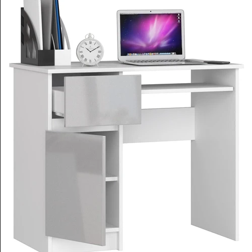 Ergonomiškas kompiuterio stalas su daug vietos ir patogiais sprendimais