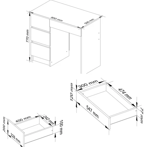 Modernus baltas stalas su ABS apvadais