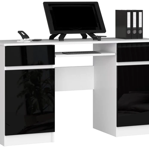 Rašomasis stalas NORE A5, baltas/juodas