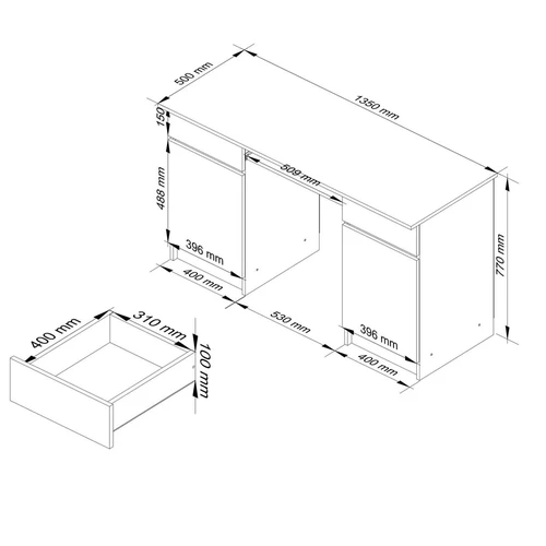 Patvarus rašomasis stalas su atsparia plokšte ir 24 mėn. garantija