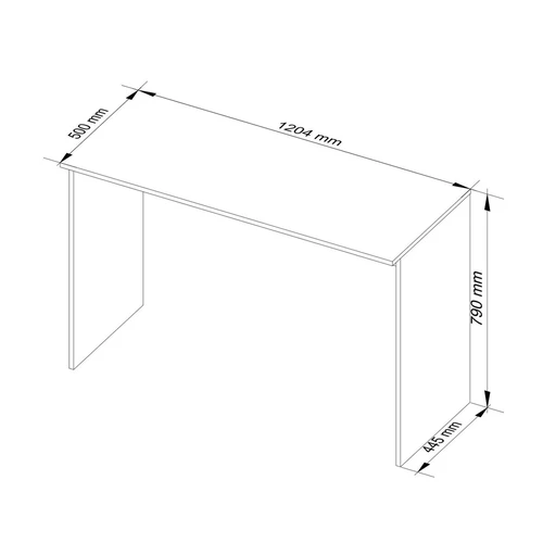 Laisvai pastatomas stalas su aiškia montavimo instrukcija