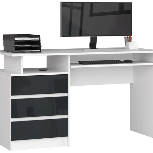 Rašomasis stalas NORE CLP S135, baltos/šviesiai pilkos spalvos