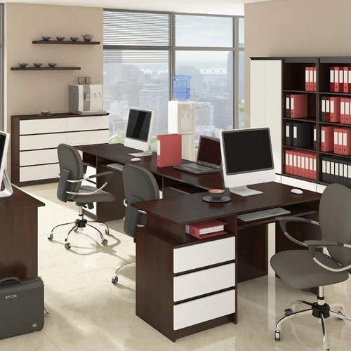 Modernus rašomasis stalas su ABS briaunomis ir metaliniais kreiptuvais