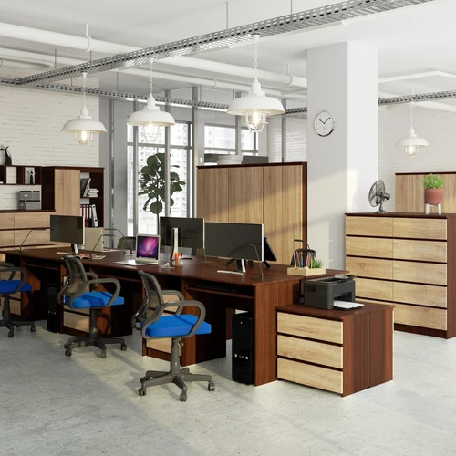 Ergonominis rašomasis stalas su atsparia plokšte ir patogiais stalčiais