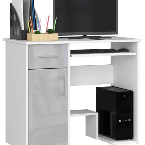 Rašomasis stalas NORE Jay 90 cm., baltas/šviesiai pilkas