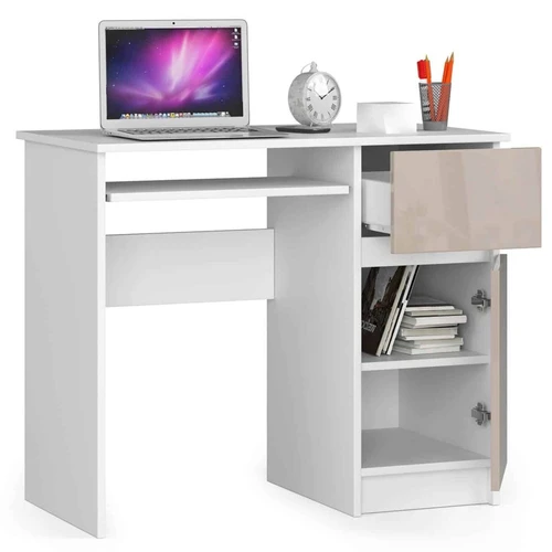 Modernus 90 cm kompiuterio stalas su stalčiais