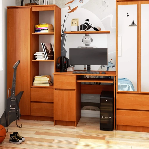 Stilingas rašomasis stalas su metaliniais kreiptuvais ir ABS briauna