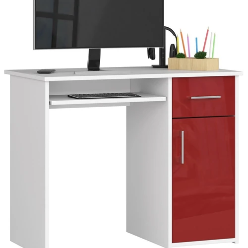 Rašomasis stalas NORE S90, baltas/raudonas