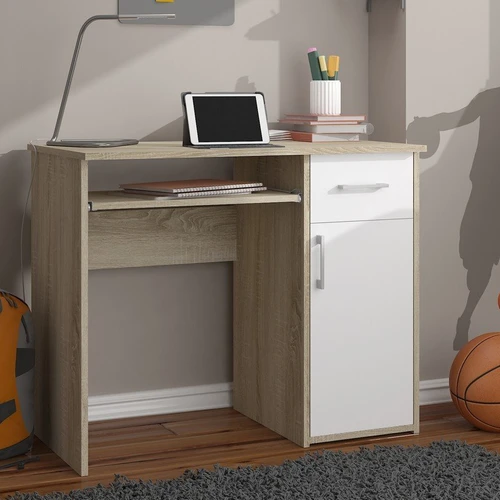 Patogus rašomasis stalas su laminuota lenta ir stalčiais