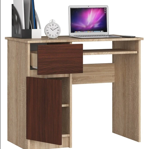 Ergonominis rašomasis stalas su metaliniais kreiptuvais ir ABS briauna