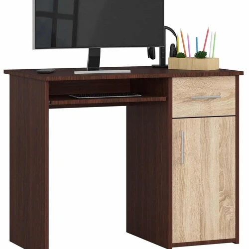 Rašomasis stalas NORE S90, tamsiai rudos/ąžuolo spalvos