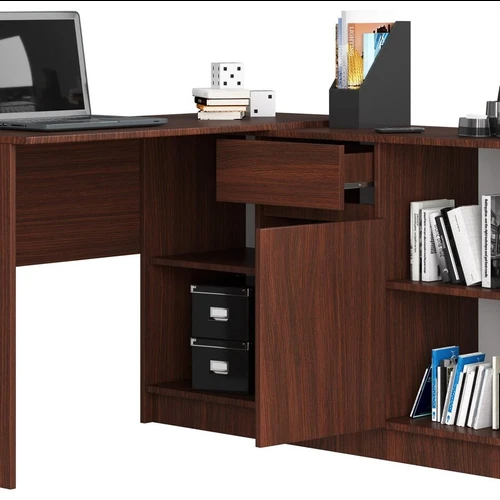 Tvirtas kampinis stalas su metaliniais kreiptuvais