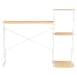 Rašomasis stalas su lentyna, baltas ir ąžuolo, 116x50x93cm - Darbo stalai