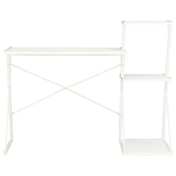 Rašomasis stalas su lentyna, baltos spalvos, 116x50x93cm - Darbo stalai